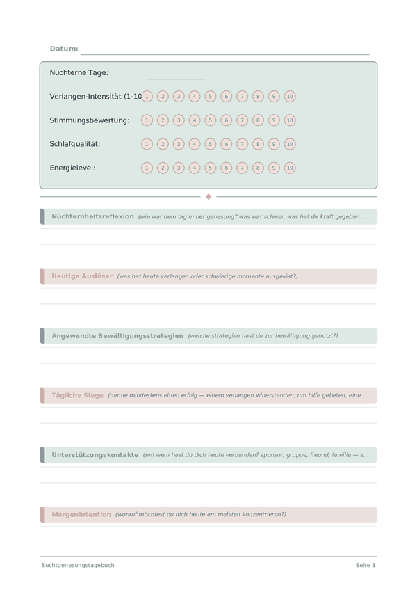 Suchtgenesungstagebuch