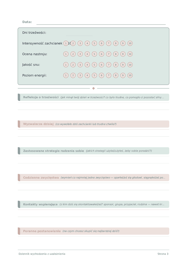 Dziennik wychodzenia z uzależnienia