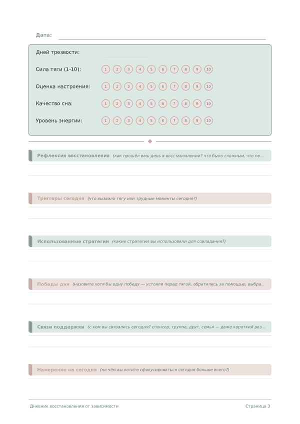 Дневник восстановления от зависимости
