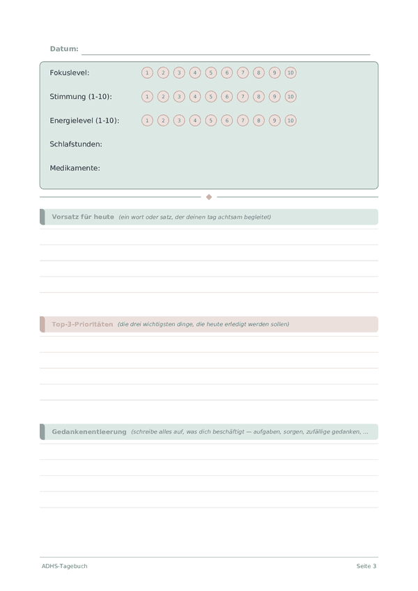 ADHS-Tagebuch