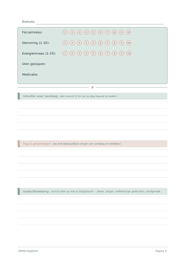 ADHD Dagboek