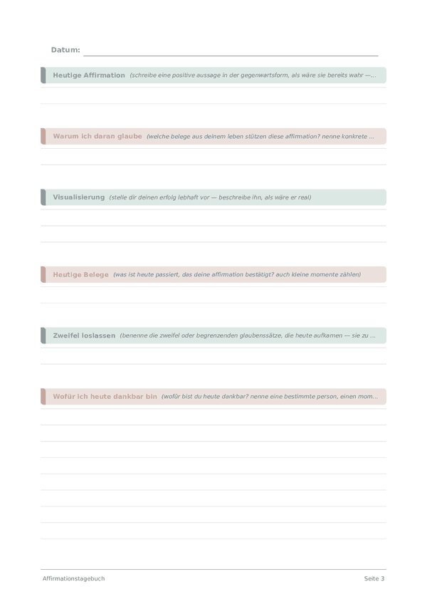 Affirmationstagebuch