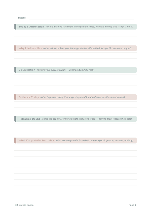 Affirmation Journal