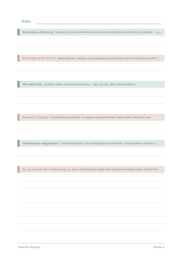 Dziennik afirmacji