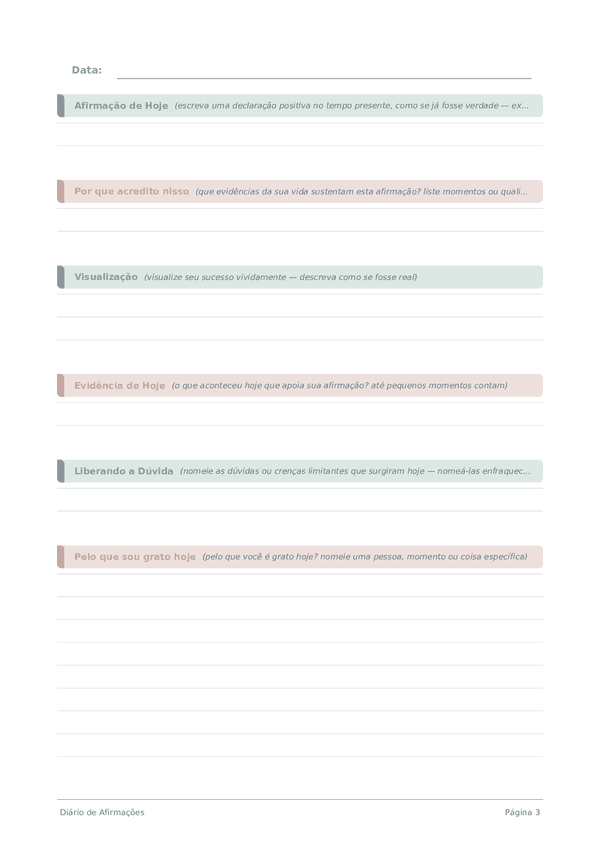 Diário de Afirmações