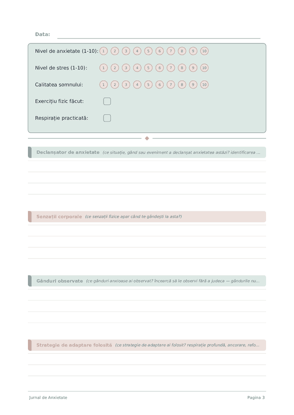 Jurnal de Anxietate
