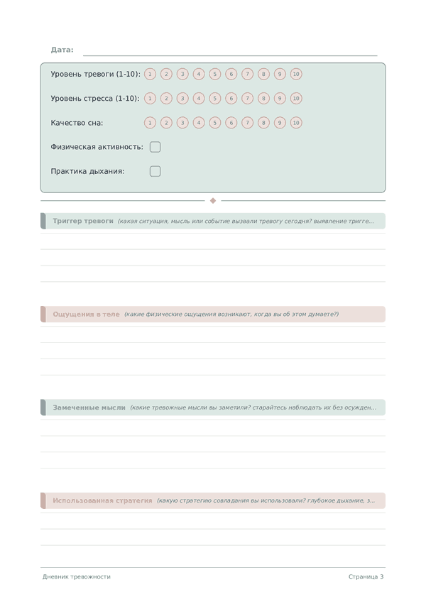 Дневник тревожности