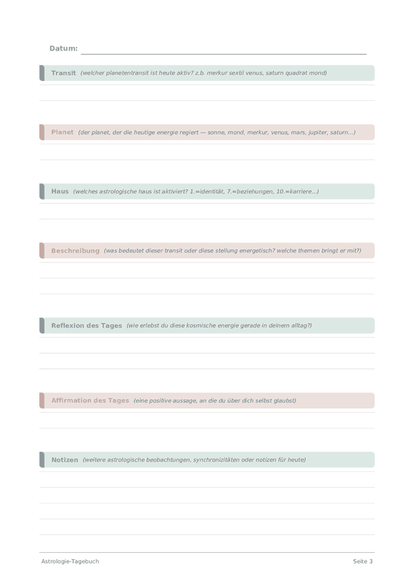 Astrologie-Tagebuch