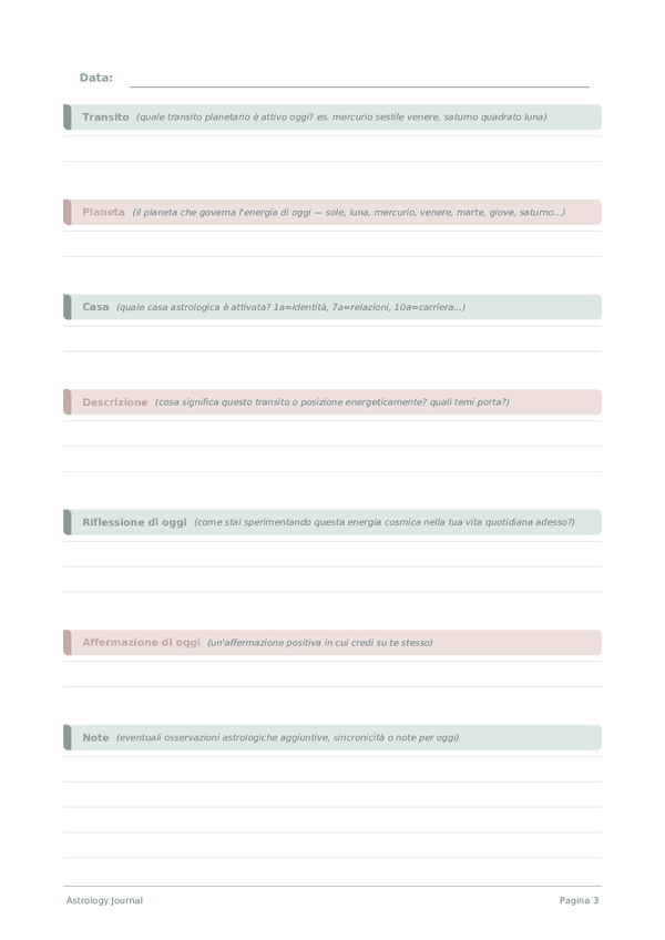 Astrology Journal — anteprima pagina