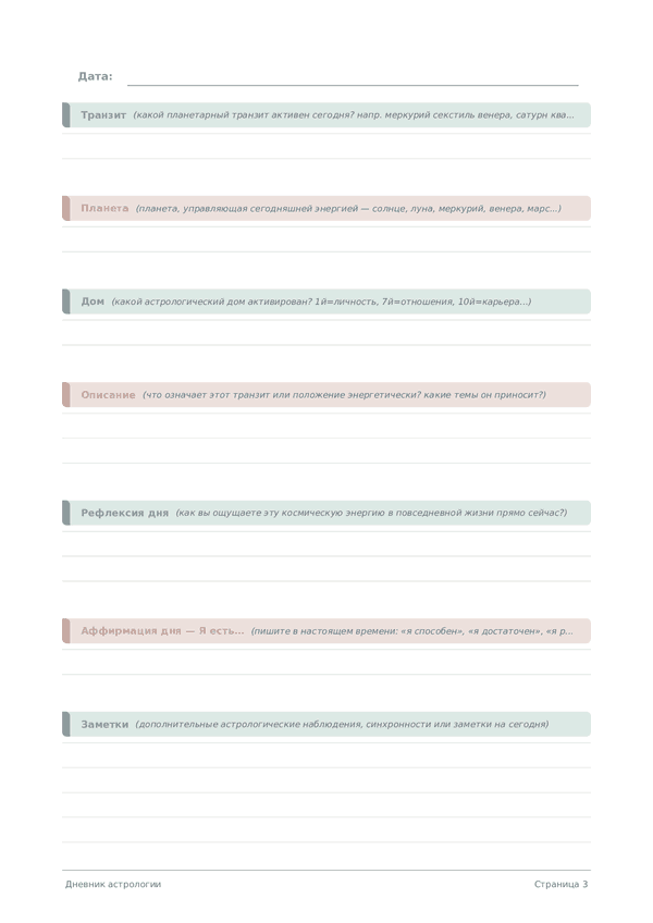 Дневник астрологии