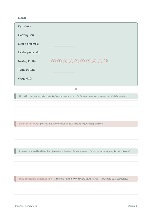 Dziennik niemowlęcia