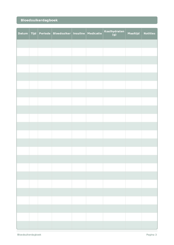 Bloedsuikerdagboek