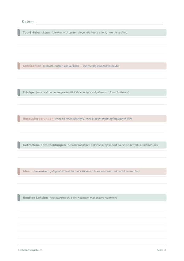 Geschäftstagebuch