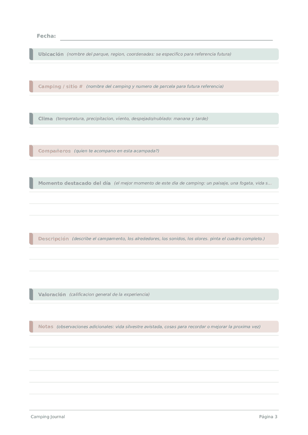 Camping Journal