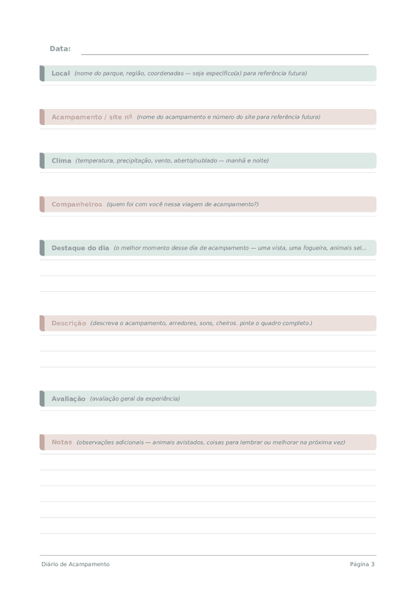 Diário de Acampamento