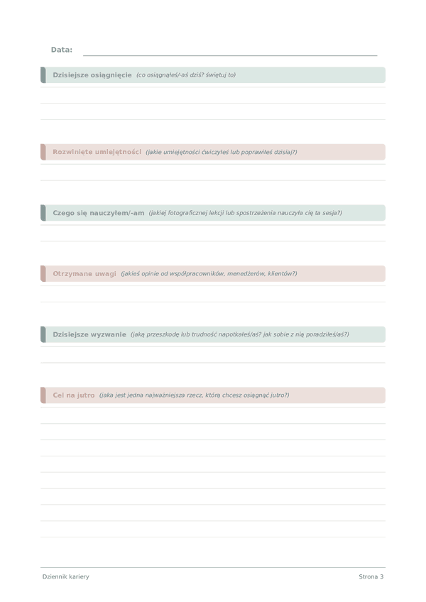 Dziennik kariery