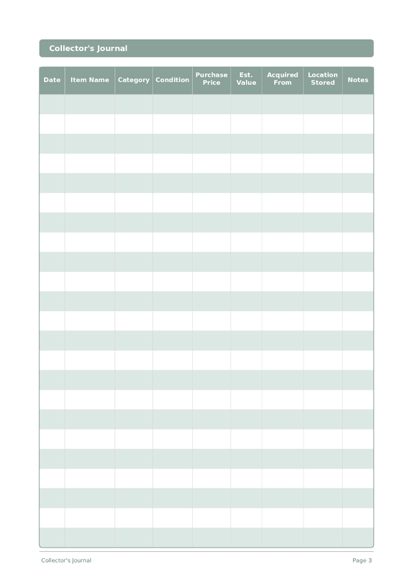 Collector's Journal