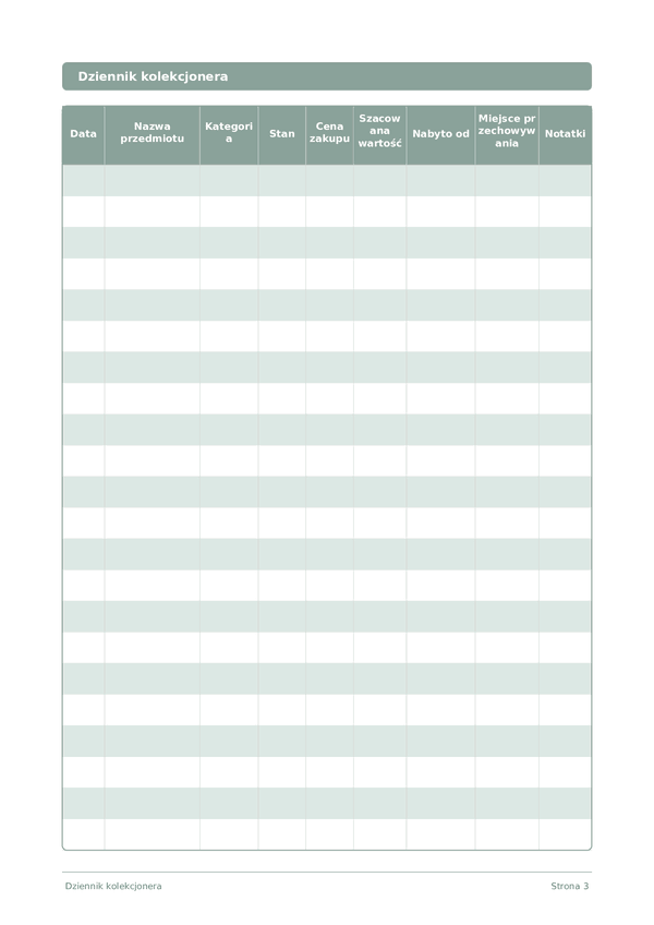 Dziennik kolekcjonera