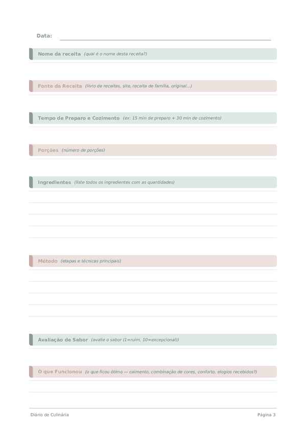 Diário de Culinária