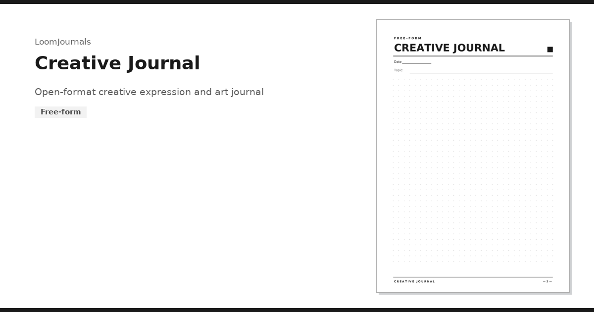 Creative Pdf Format Free Printable “Creative Journal” Template in PDF Format — LoomJournals