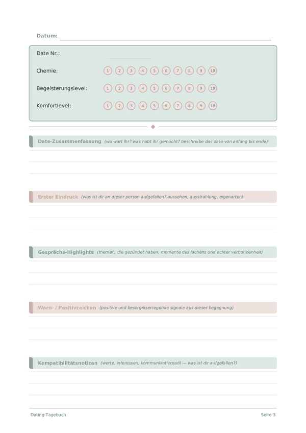 Dating-Tagebuch