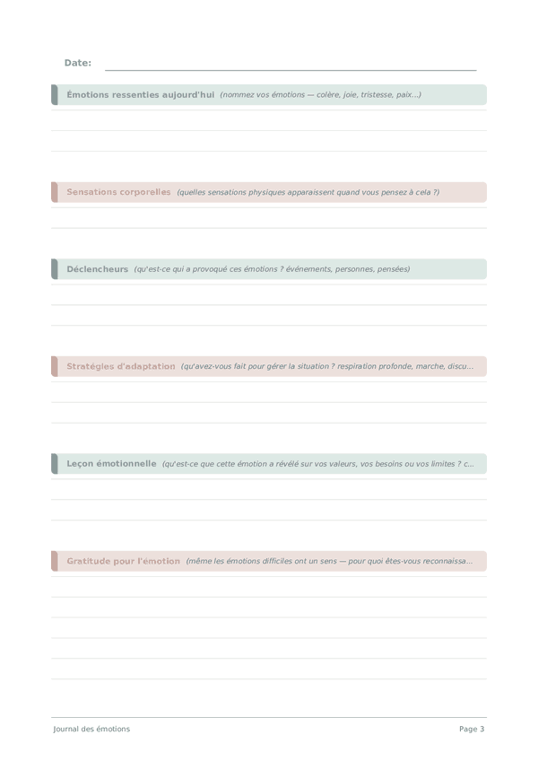 Journal des émotions