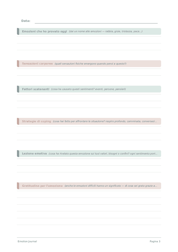 Emotion Journal — anteprima pagina