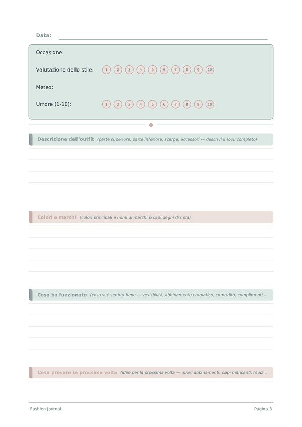 Fashion Journal — anteprima pagina