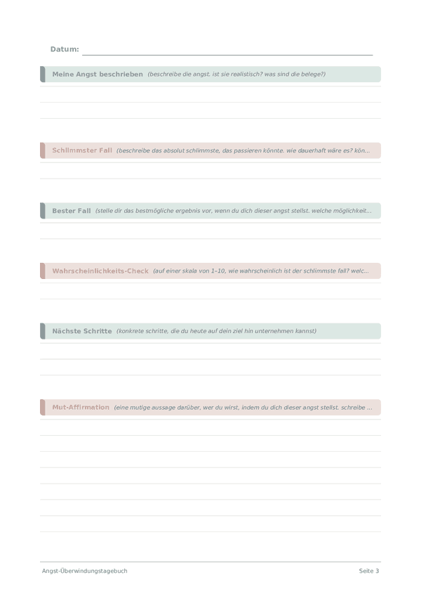 Angst-Überwindungstagebuch