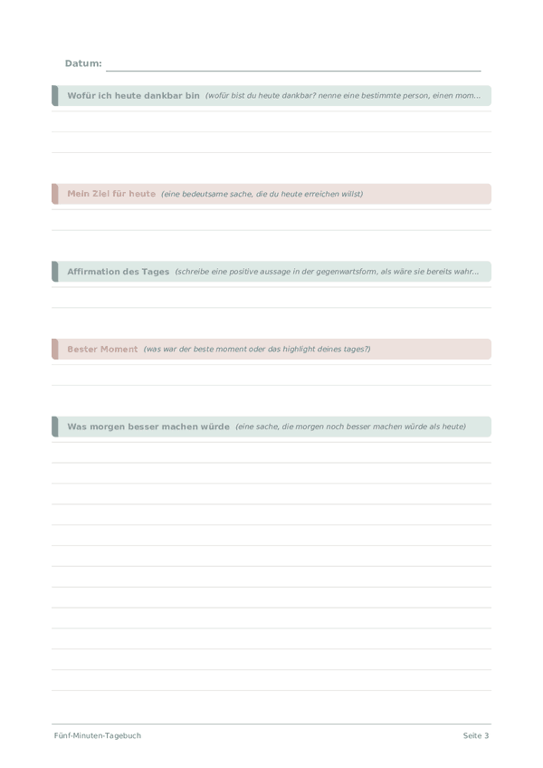 Fünf-Minuten-Tagebuch