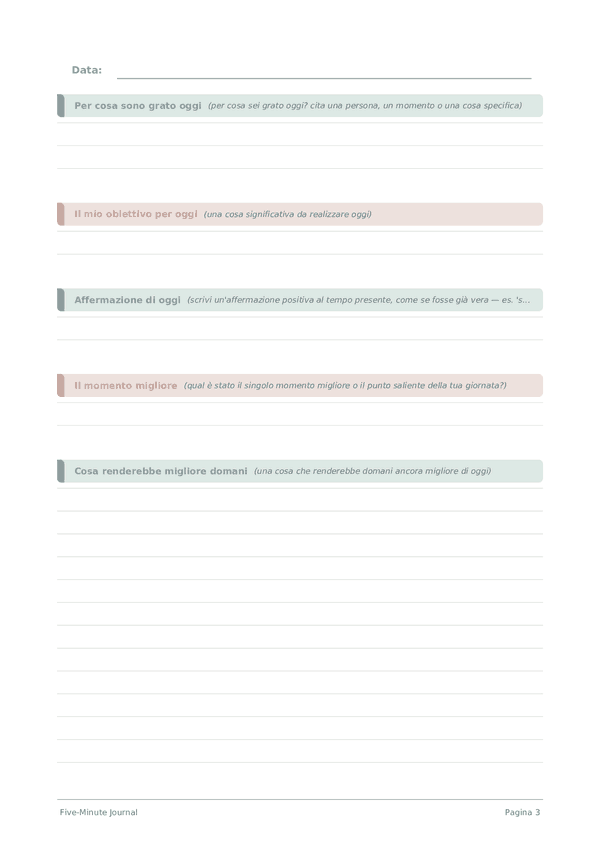 Five-Minute Journal — anteprima pagina