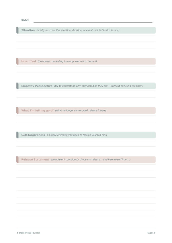Forgiveness Journal