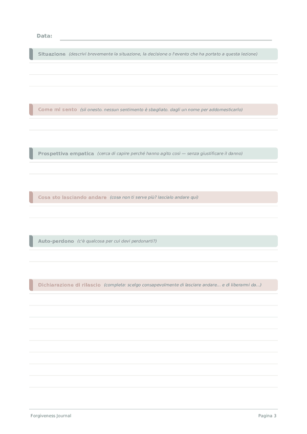 Forgiveness Journal — anteprima pagina