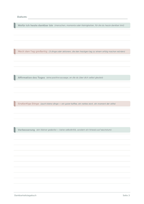 Dankbarkeitstagebuch