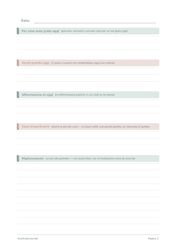 Gratitude Journal — anteprima pagina