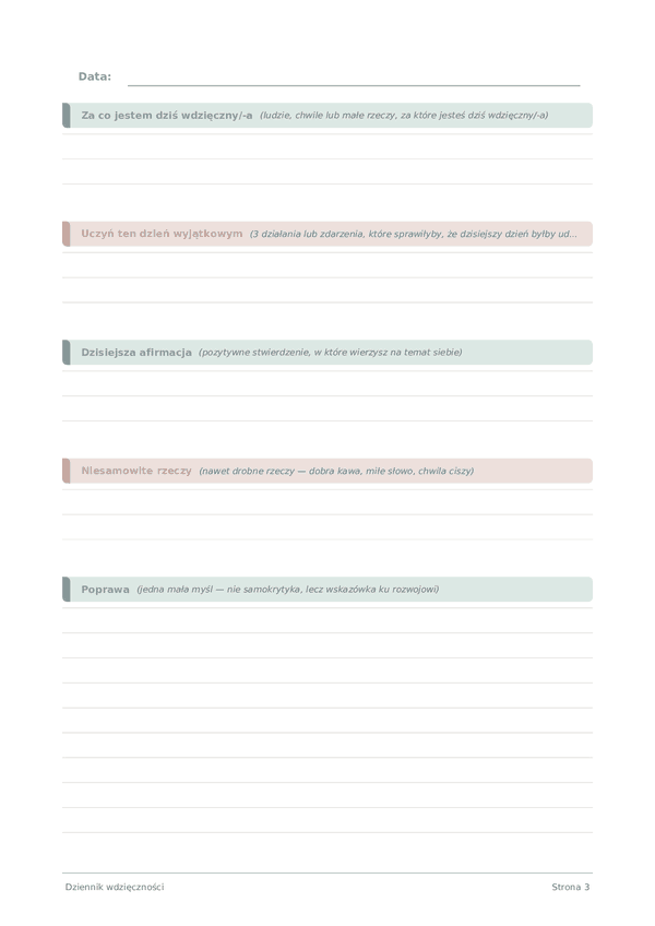Dziennik wdzięczności