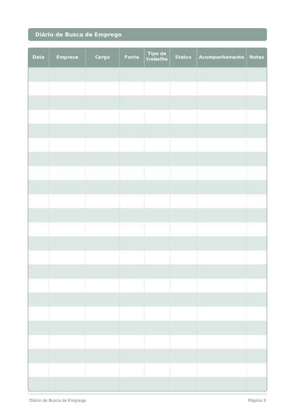 Diário de Busca de Emprego
