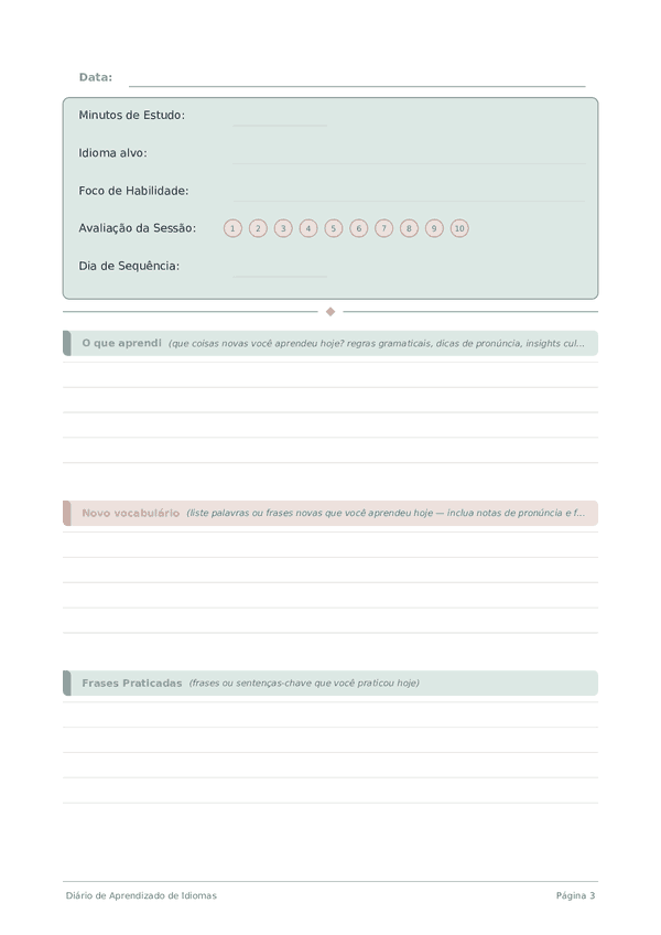Diário de Aprendizado de Idiomas