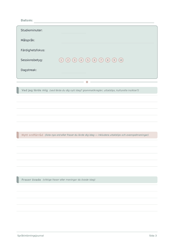 Språkinlärningsjournal