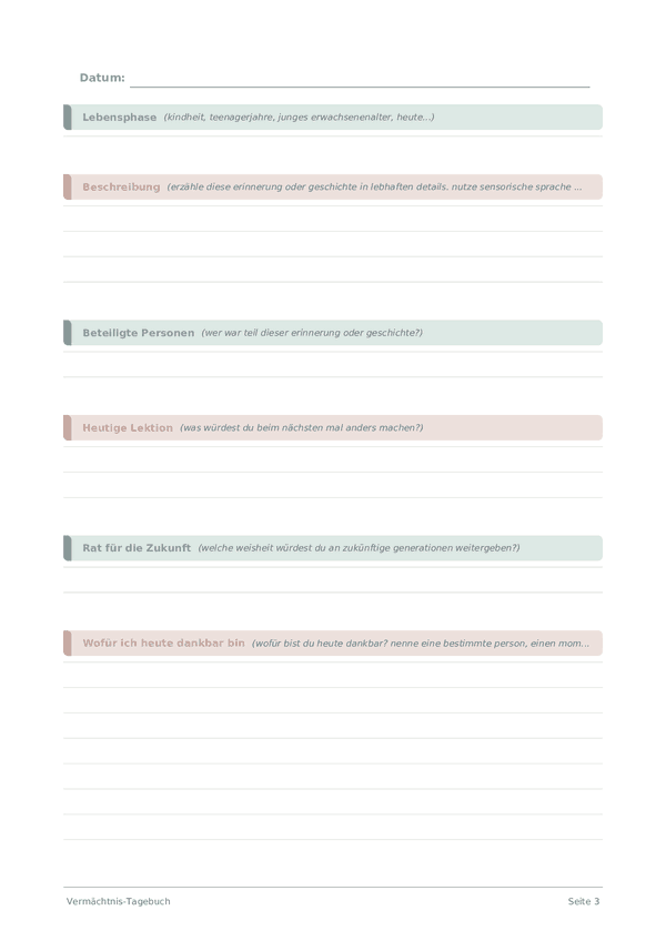 Vermächtnis-Tagebuch