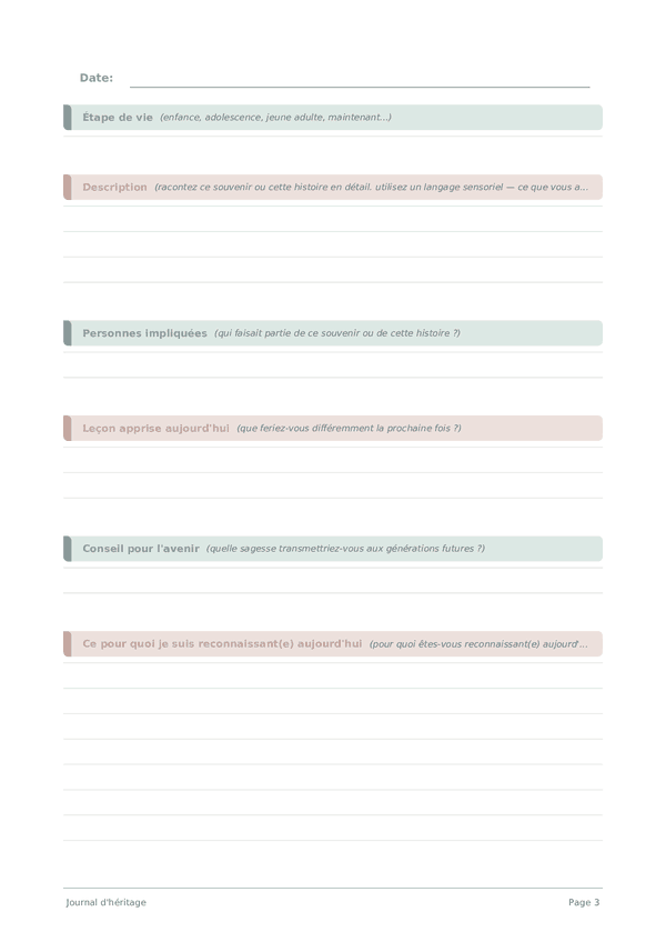 Journal d'héritage