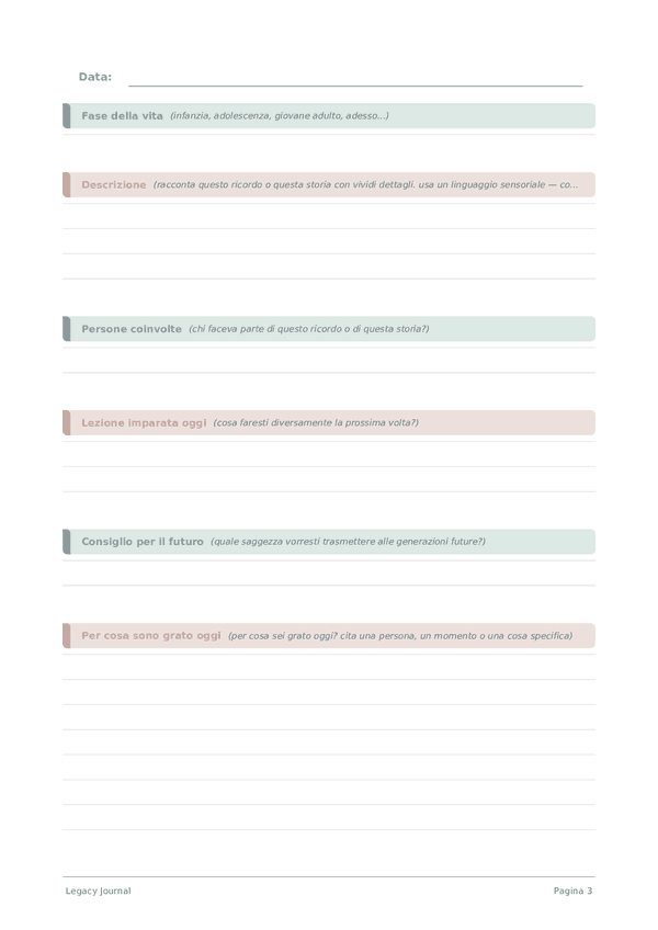 Legacy Journal — anteprima pagina