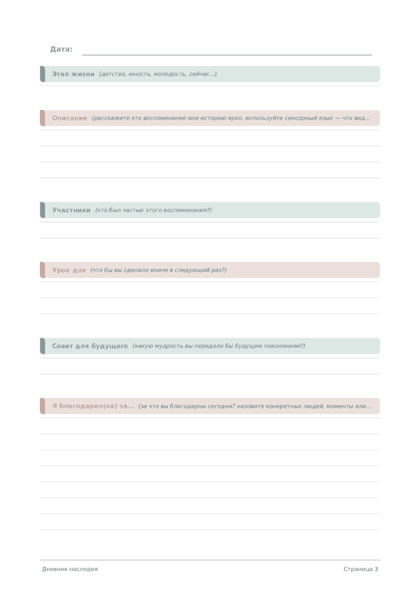 Дневник наследия