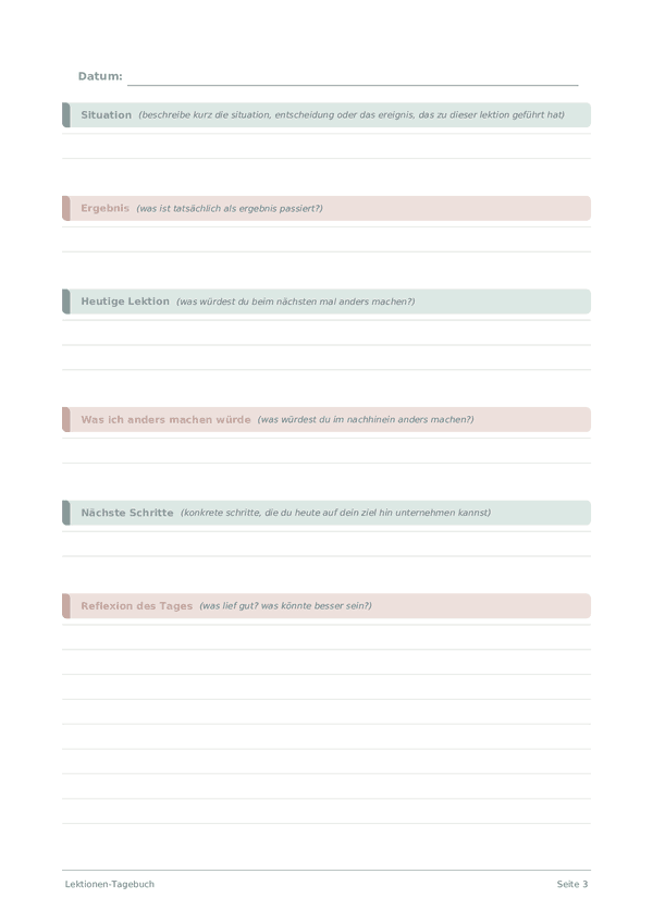 Lektionen-Tagebuch
