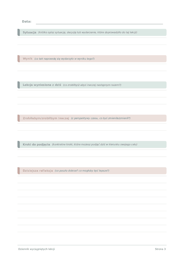 Dziennik wyciągniętych lekcji