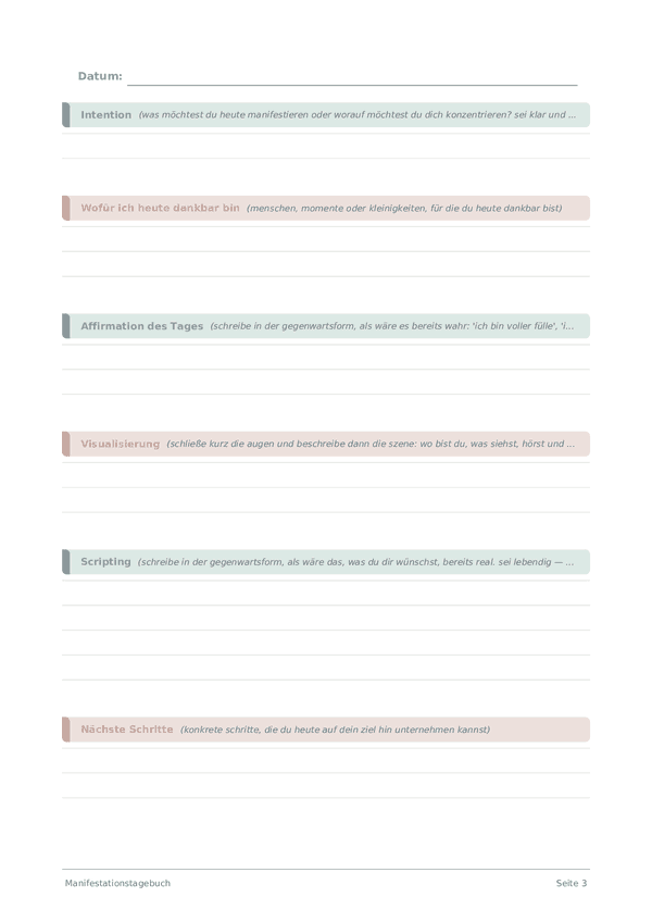 Manifestationstagebuch