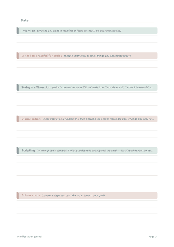 Manifestation Journal