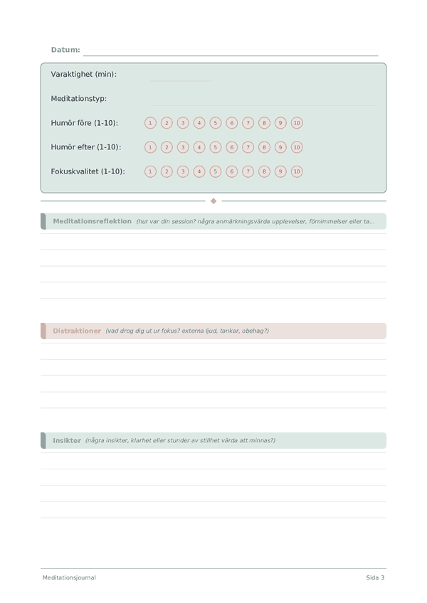 Meditationsjournal