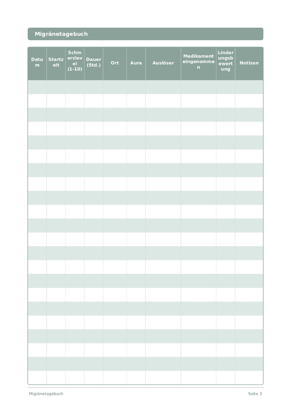 Migränetagebuch