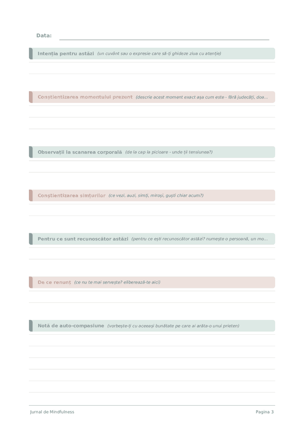 Jurnal de Mindfulness